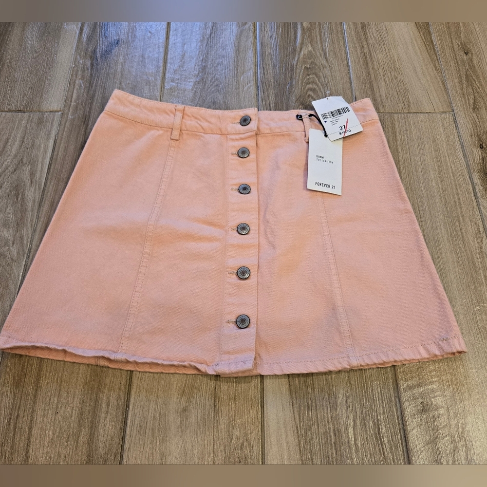 NWT Forever 21 Peach Denim Miniskirt, 27